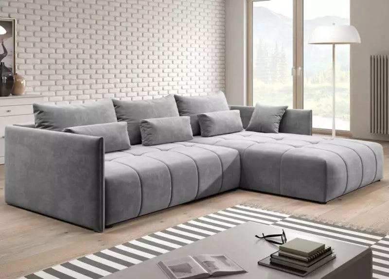 Colțar extensibil cu ladă de depozitare Malta Grey