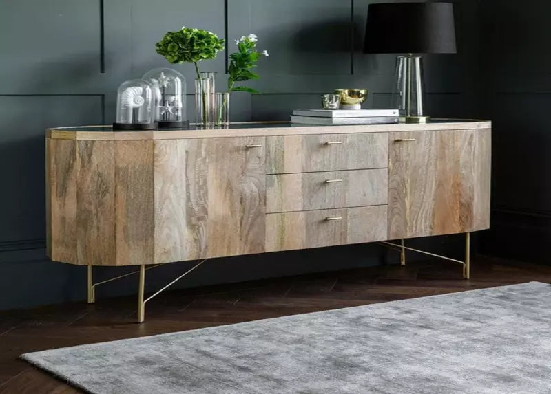 Comodă Green Marble din lemn de mango si marmura