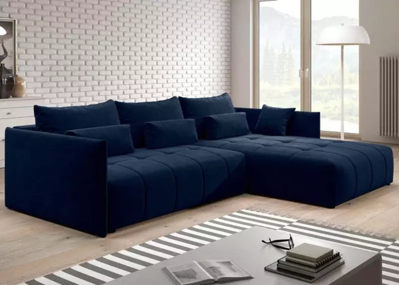 Colțar extensibil cu ladă de depozitare Malta Blue