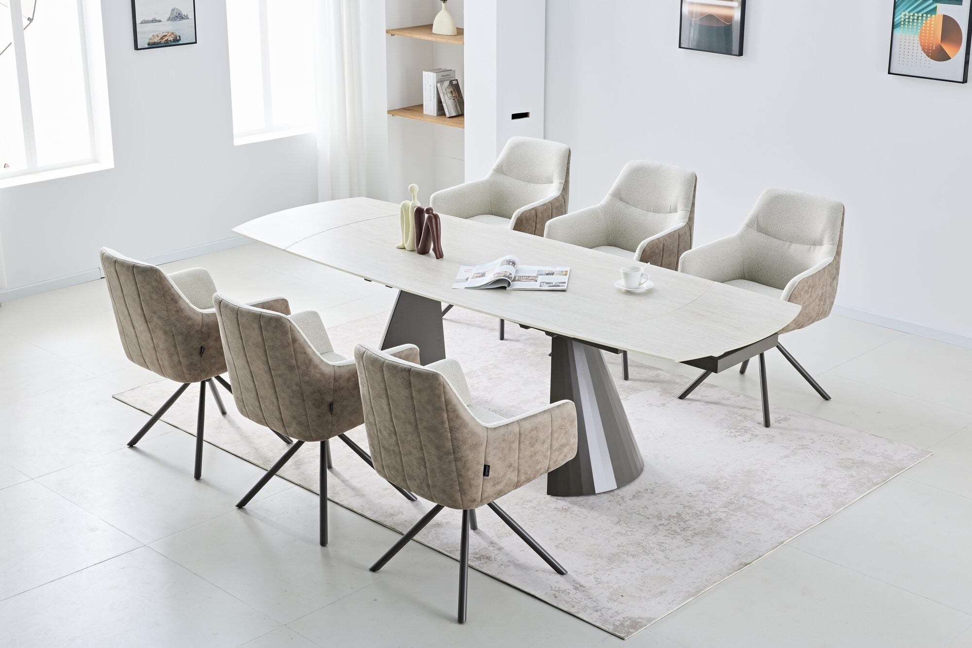 Scaun tapitat cu stofa si picioare metalice Noble 59x65 cm