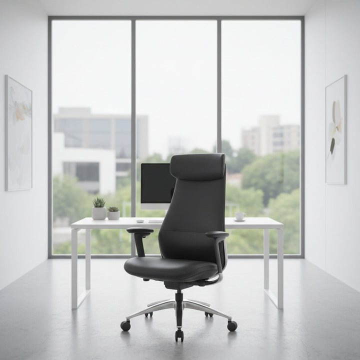 Scaun ergonomic profesional Axis dumonde cu tetiera reglabila, mecanism multifunctional inclinare/blocare, cadru din aluminiu, cotiere 4D ultra moi, gri