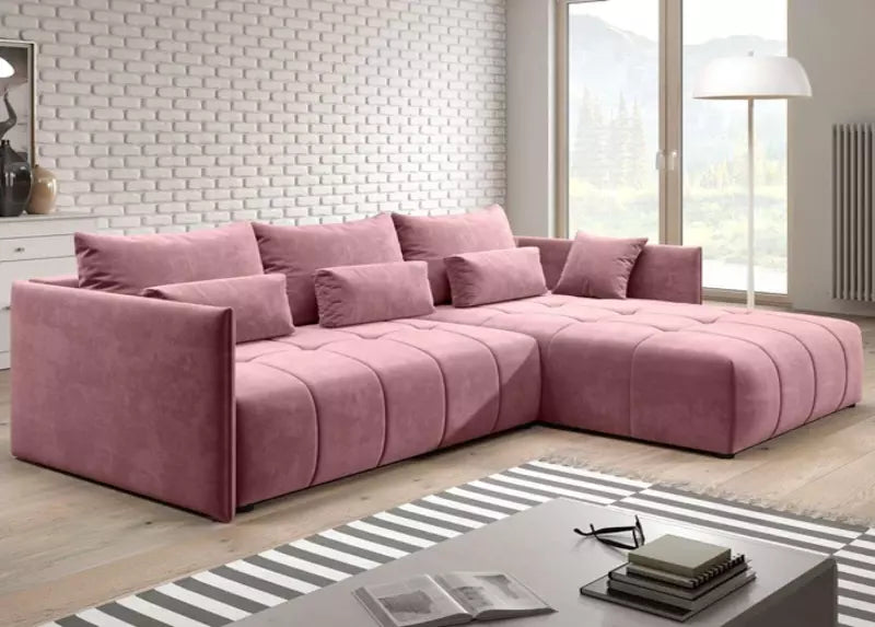 Colțar extensibil cu ladă de depozitare Malta Rosa