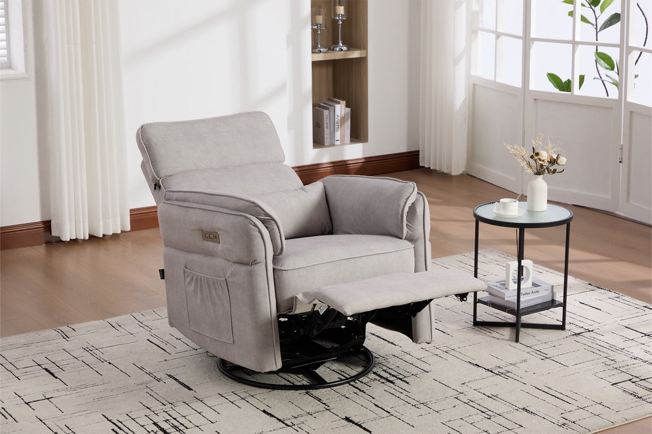 Fotoliu recliner electric dumonde cu funcție de balansare ,rotire și incarcare USB C Tavero