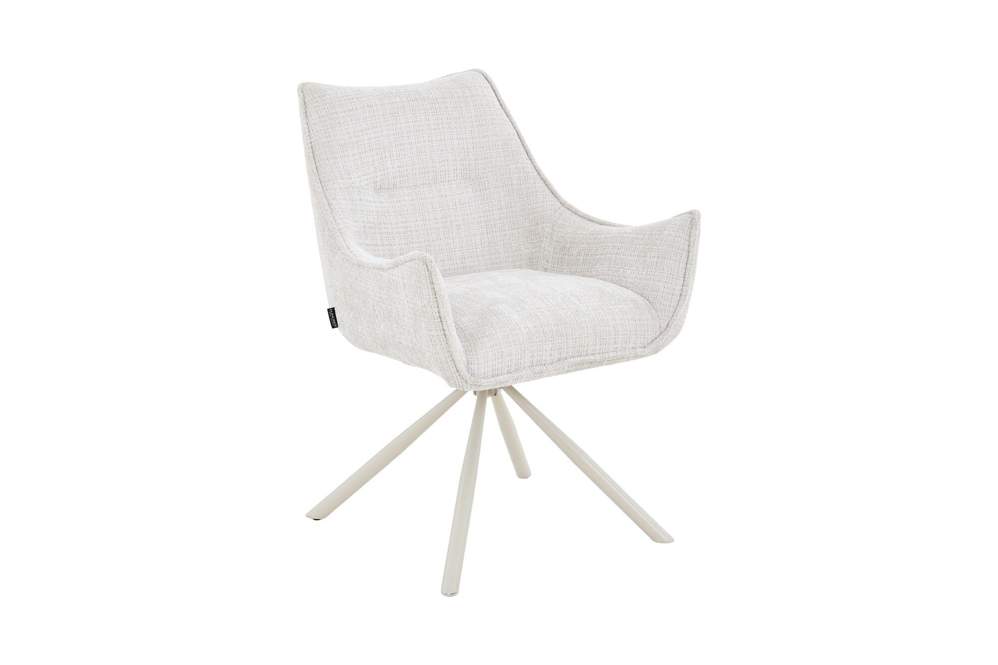 Scaun tapitat cu stofa si picioare metalice Loft 61x64 cm