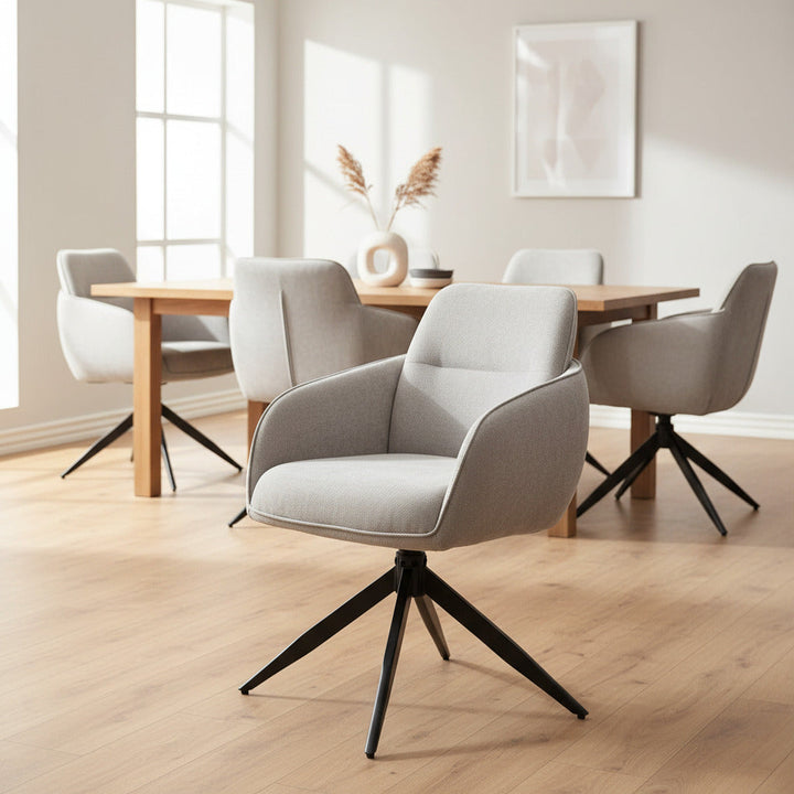 Scaun tapitat cu stofa si picioare metalice Nest 60x88 cm