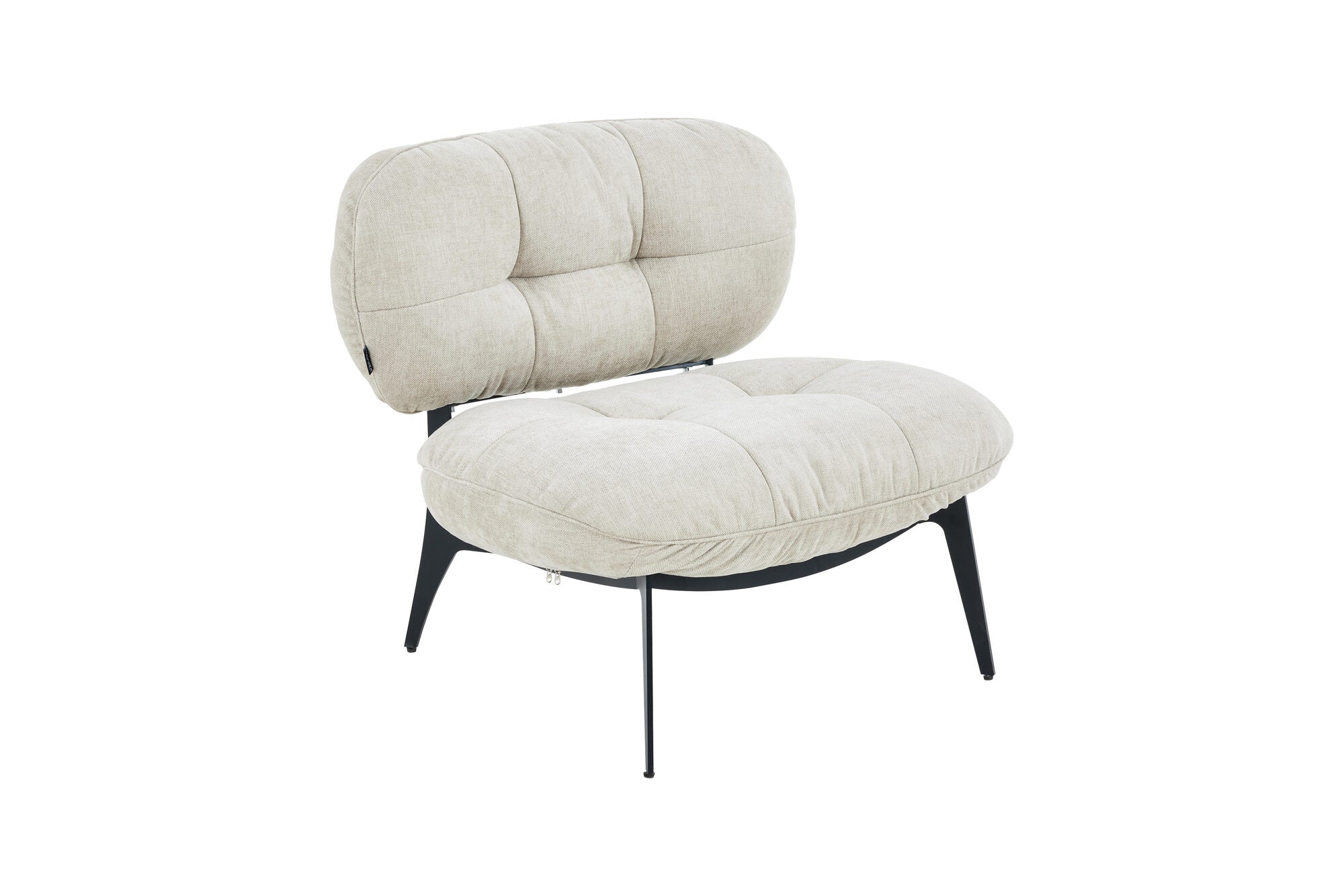 Fotoliu tapitat bej cu stofa si picioare metalice Designo 83x85 cm